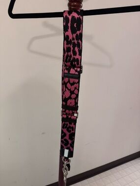 Pink and Black Leopard Print Adjustable Strap